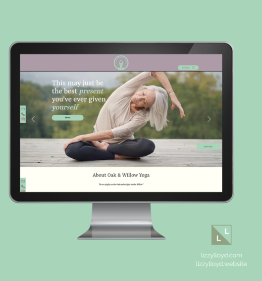 Lizzy Lloyd website designed for Oak and Willow Yoga