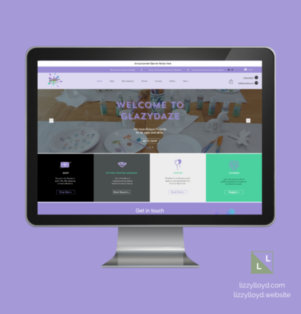 Glazydaze website showcase form Lizzy Lloyd Website Design