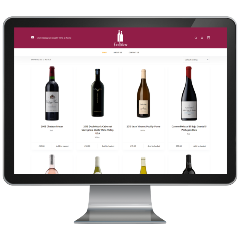 Lizzy Lloyd website showcase Find Wines