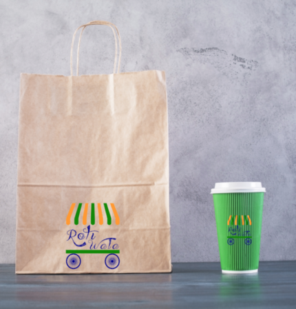 roti wala logo on takeaway coffee cup